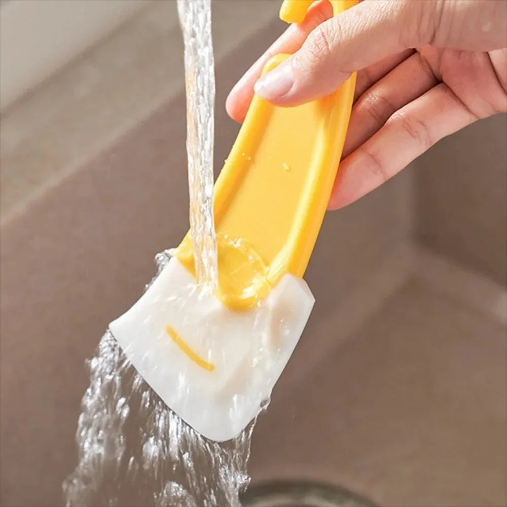 Durable Silicone Spatula Scraper Soft Blade Pan Cleaner NonScratch Dish Brush Kitchen Utensils for Pots Pans Dishwashing Tool