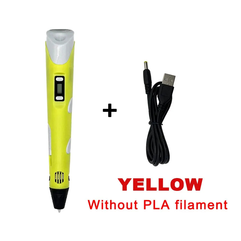 3D Printing Pen DIY Three-dimensional Painting Children Toys Fun Camouflage With LCD Screen Compatible PLA Filament Toys Gift