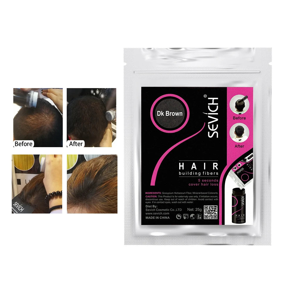 SEVICH Hair Fiber 100g Keratin Hair Fiber Thickening powder Hair Building Fiber Spray Instant Regrowth Powder Hair Loss Conceale