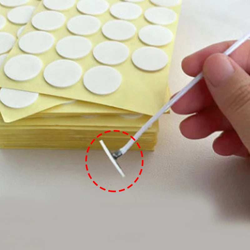 240PCS Candle Wick Stickers Heat Resistance Double-Sided Stickers Adhere Steady in Hot Wax Wick Sticker