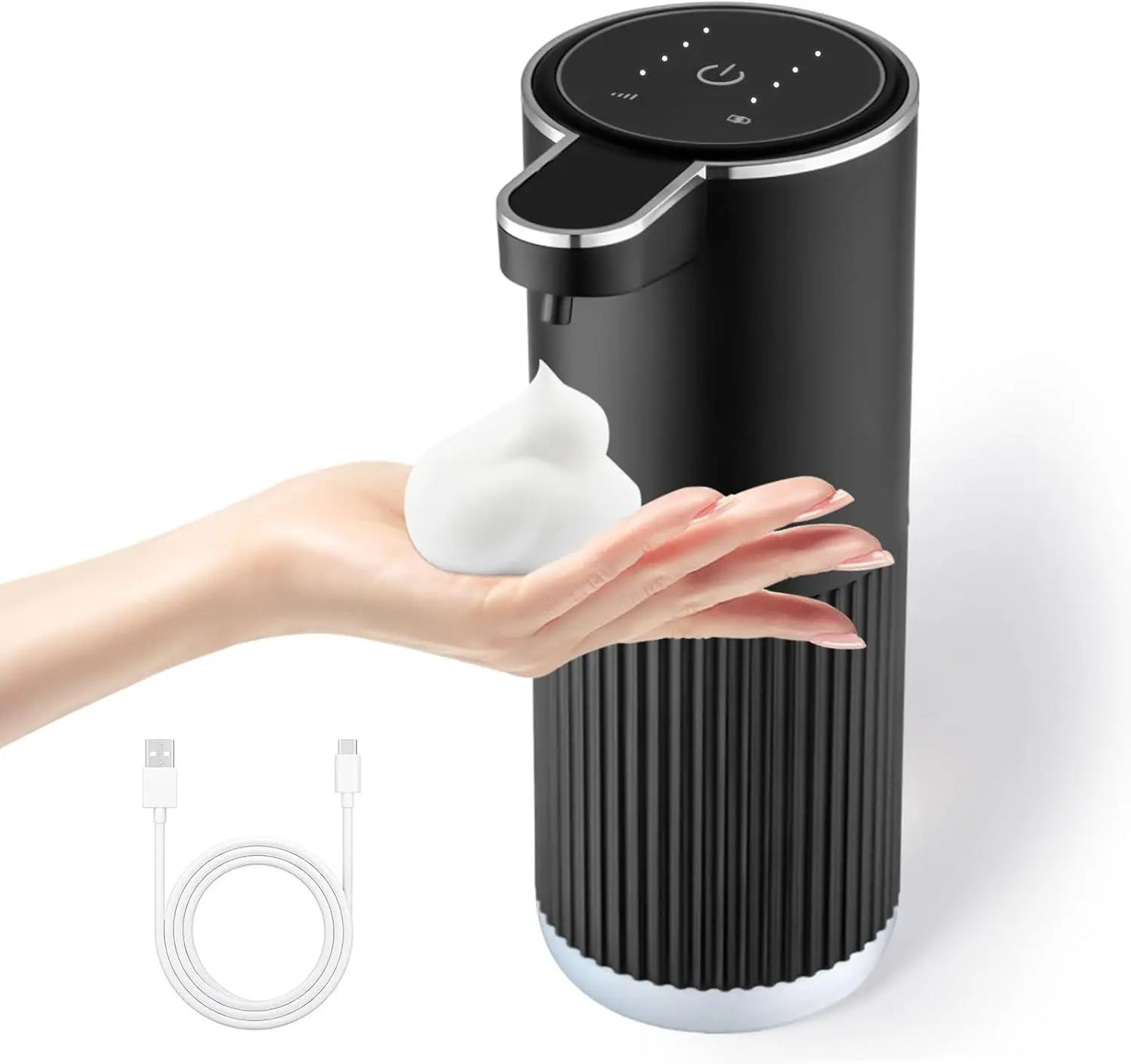 4-Level Adjustable 360ml Touchless Automatic Soap Dispenser, Wall Mount Hands Free Foam/Gel Dispenser