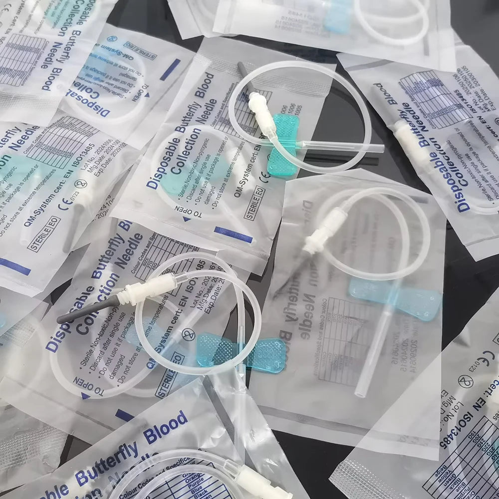 500Pcs Disposable Butterfly Blood Collection Needle double wing type Blood Collection Needle Pet Care Room Cat Dogs Animal