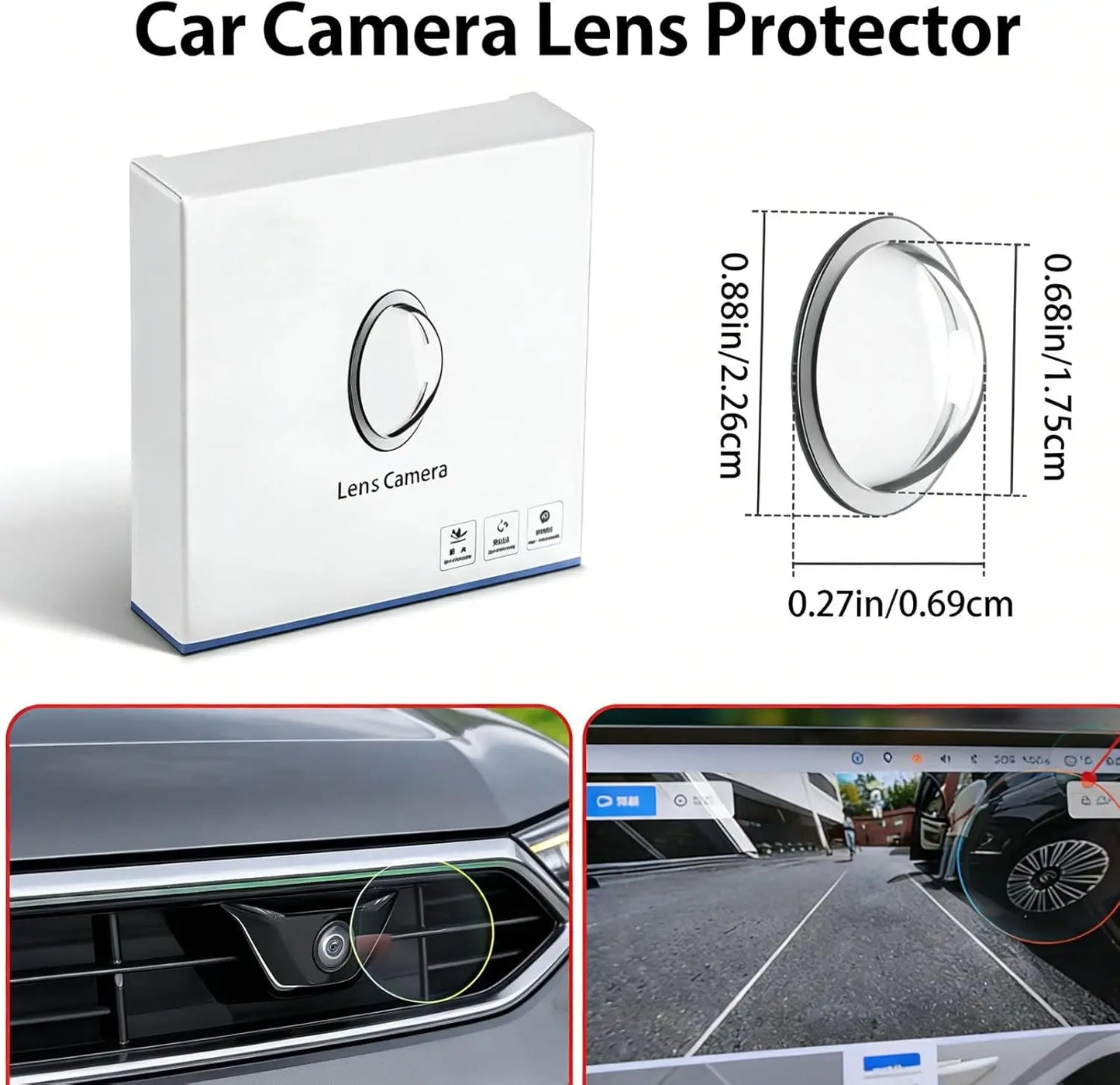 Universal Car Camera Lens Protector 2/4PCS Rear View Backup Camera Cover 360° Camera Protection Anti Scratch Waterproof