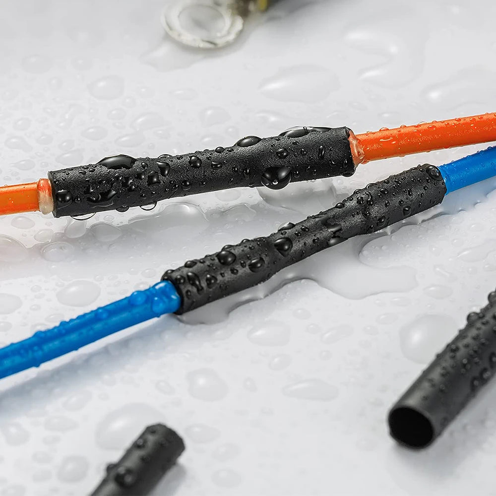 Black Heat Shrink Tube Kit Thermoresistant Tubing Shrink Wire Wrapping Electrical Connection Cable Insulation Sleeves Protecter