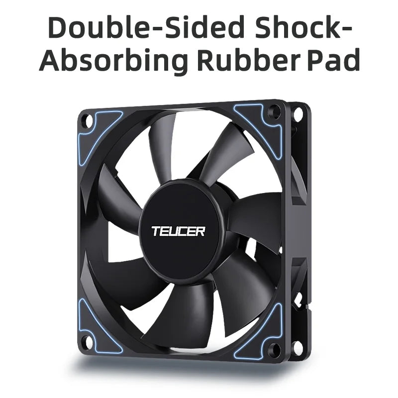 Teucer UT-8015 8CM Chassis Fan Slim 15mm Thinckness 12V/4Pin PWM Hydraulic Bearing 1200-3000rpm PC Case Cooling Ventilator
