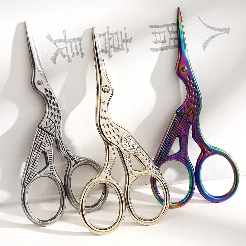 Mr.paper Antique Stork Sewing Art Scissors Made Stainless Steel Suitable for Daily Cutting Embroidery Sewing Craft Art Works