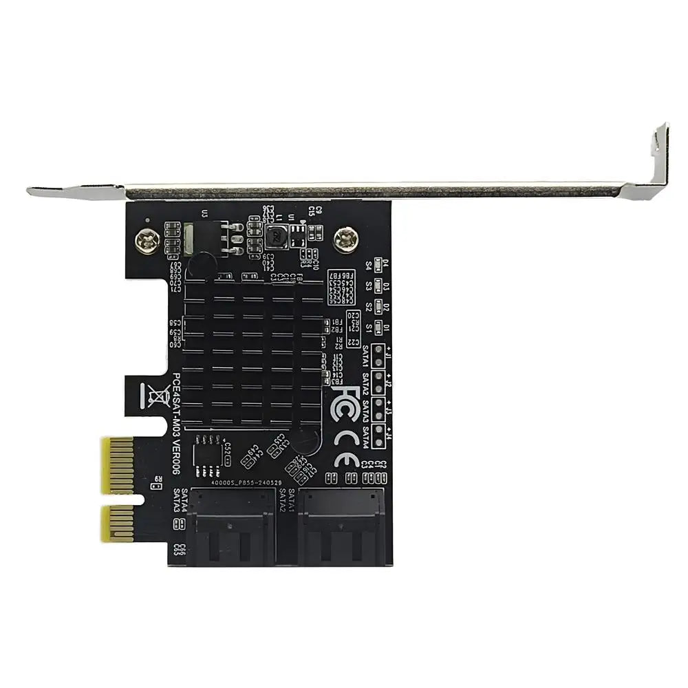 4 Port SATA III PCIe Expansion Card 6Gbps SATA 3.0 to PCI-e 1X 9215 Controller Card PCI Express Adapter Converter with Bracket