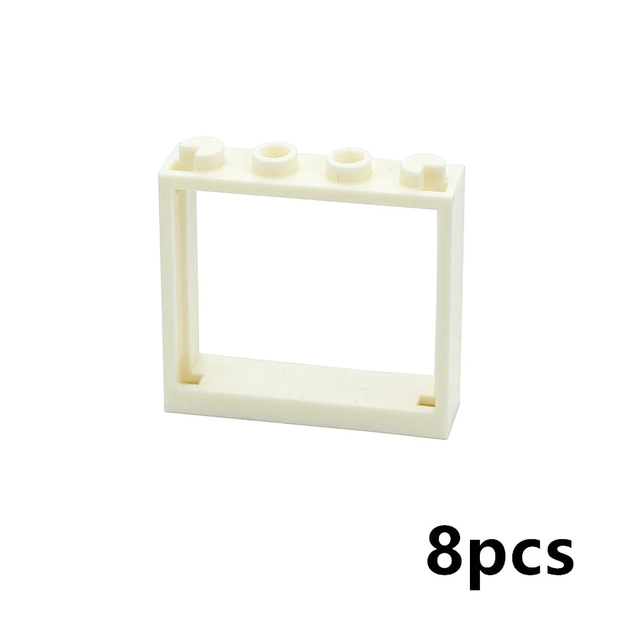 City Window Building Blocks MOC House Door Frame Glass Bricks Parts Compatible 60594  60616 60621 60596 MOC Educational Parts Fo