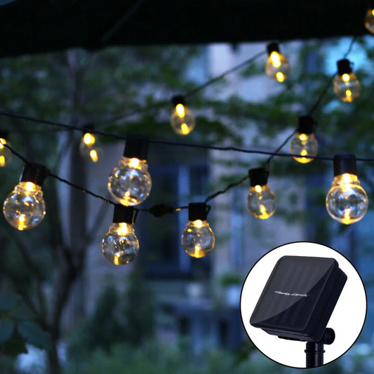 5/7/12M LED Globe Solar Fairy String Lights Bulb Christmas Garland Street Wedding Lamps Outdoor For Party Holiday Garden Patio