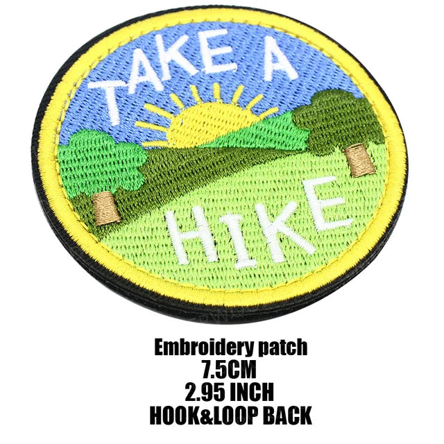 Outdoor Camping Tactical Patch Compass Wolf Embroidered Patch HOOK LOOP Badge Fit Backpack Jacket Clothing stickers