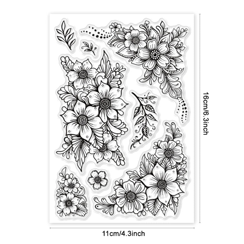 1pc Plant Labels Clear Stamps Flower Silicone Stamps for Crafting Transparent Silicone Stamp Seals for DIY Scrapbooking Card