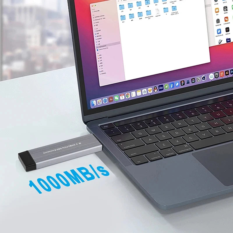 SAMGET M.2 SSD Case M.2 to USB 3.1 Gen 2 10Gbps Aluminum Case USBC USBA to NVMe PCIe External Enclosure for M2 NVMe SSD