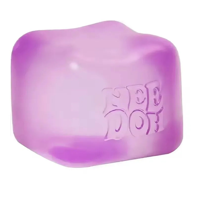 Schylling Nee Doh Jellyfish & Cube Squish Toy, Soft Jelly Squeeze Stress Relief Fidget Toy, Sensory NeeDoh for Kids & Adults
