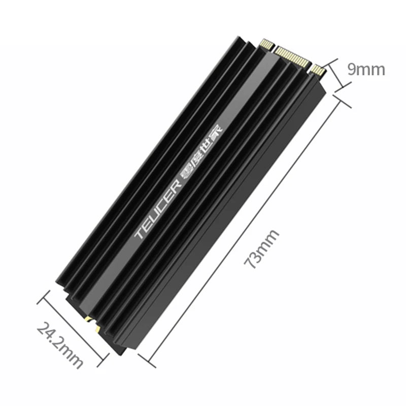 TEUCER M.2 SSD NVMe Heat Sink M2 2280 Solid State Hard Disk Aluminum Heatsink Gasket with Silicone Thermal Pad PC Accessories