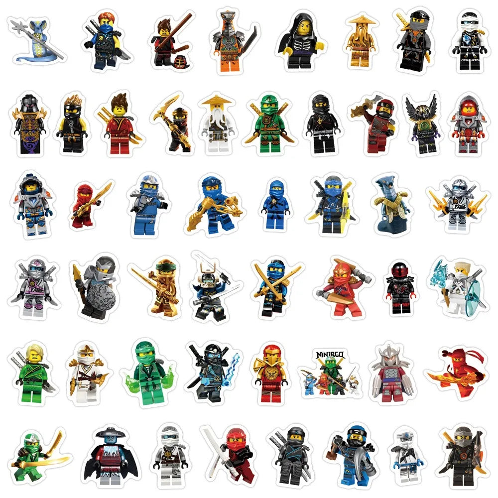 105pcs Cartoon Ninja Graffiti Stickers Kai Smith Lloyd Jay Walker Sensei Wu Mini Decoration Decals Kids Toys DIY Stickers
