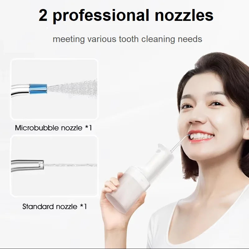 Mijia Portable Water Flosser, Electric Oral Irrigator 2 MEO705, 3-Mode Household Tooth Cleaner, Micron-level Bubble USB Recharge