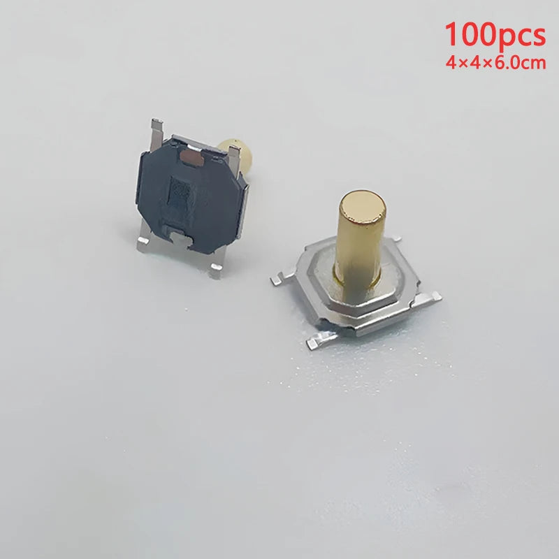 100pcs Tactile Switches 5.2x5.2 Smd Push Button 4*4*1.5mm/1.6/1.7/1.8/1.9/2/2.5/3/3.5/4/4.5/5/6/7/8/9 12V Copper Head Self-reset
