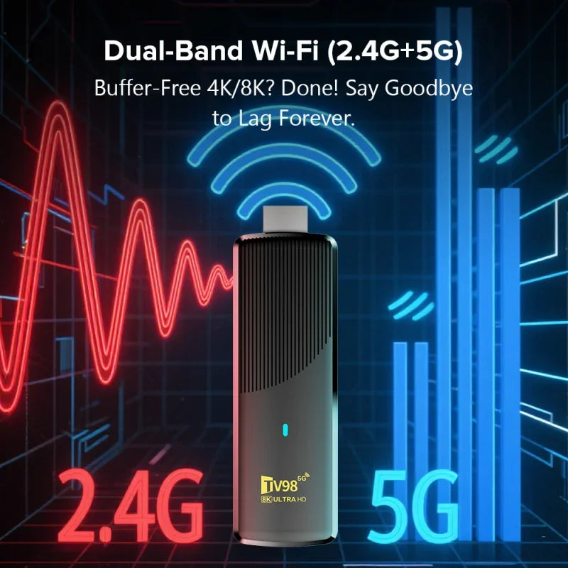 TV98 ATV X9 TV Stick Android14 Smart Allwinner H313 Quad core HD 8K 4K Media Player 4G 5G Dual Wifi Voice Remote iptv