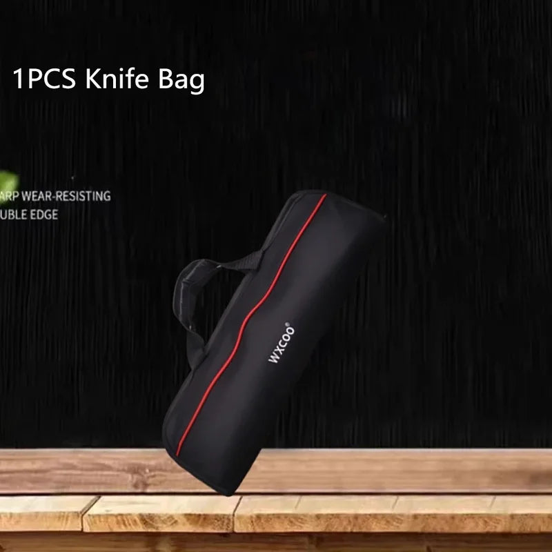 WXCOO Professional Knives Utility Japanese Chef's Knife Stainless Steel Fish Boning Fruit Slicing BBQ Cutter Kitchen Bag
