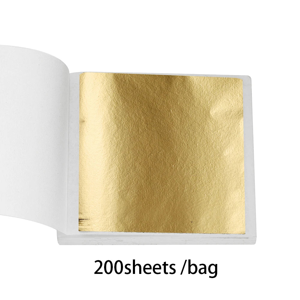 100-200sheets Imitation Gold Foil Paper Leaf Gilding DIY Epoxy Resin Mold Jewelry Making Filling Decorate Resin Crafts Tool