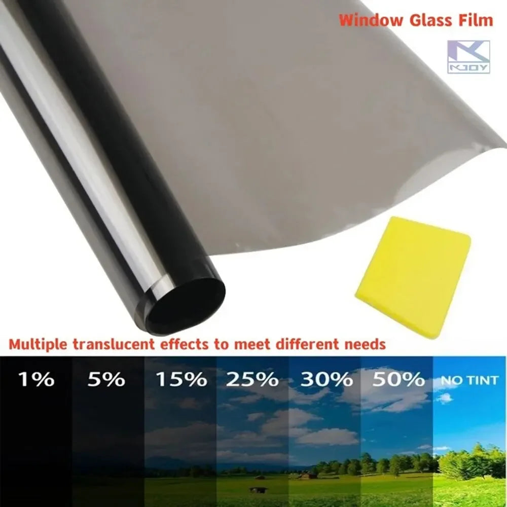 KKJOY 3Mx50CM VLT Black Car & Home Window Film Pearl Finish Solar UV Protector Easy Stick UV Blocking Sticker
