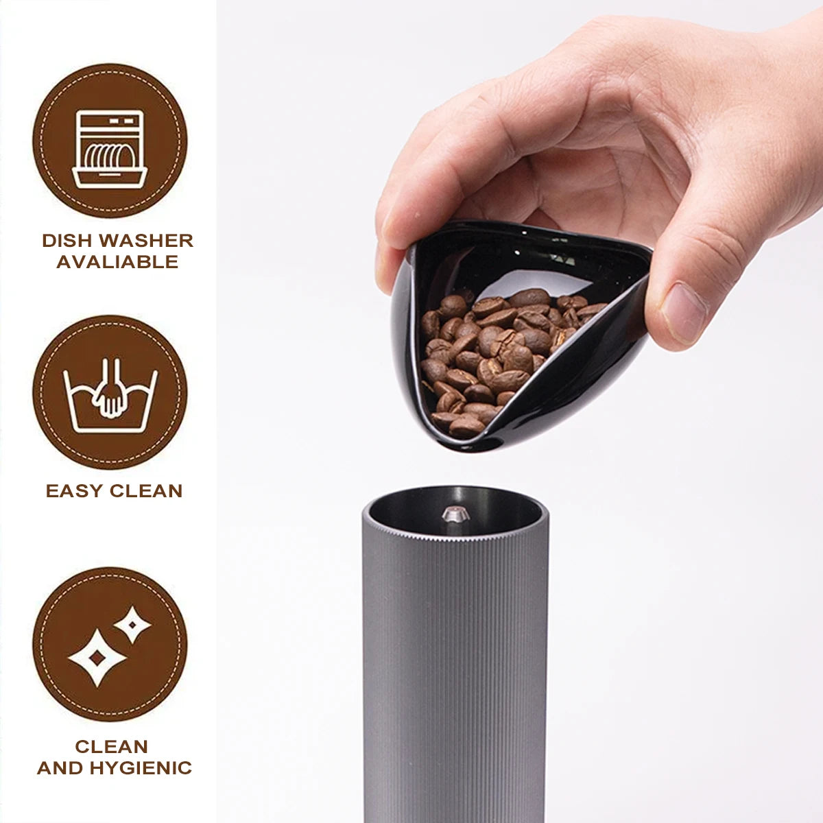 Leeseph Coffee Bean Dosing Cup and Spoon Set, Ceramic Dosing Vessel Measuring Tray Kit for Coffee or Tea,  Espresso Accessories