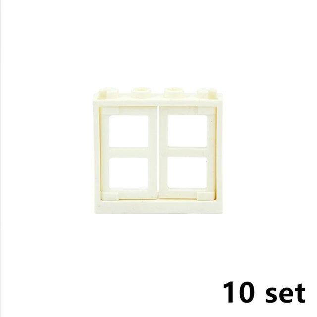 City Window Building Blocks MOC House Door Frame Glass Bricks Parts Compatible 60594  60616 60621 60596 MOC Educational Parts Fo