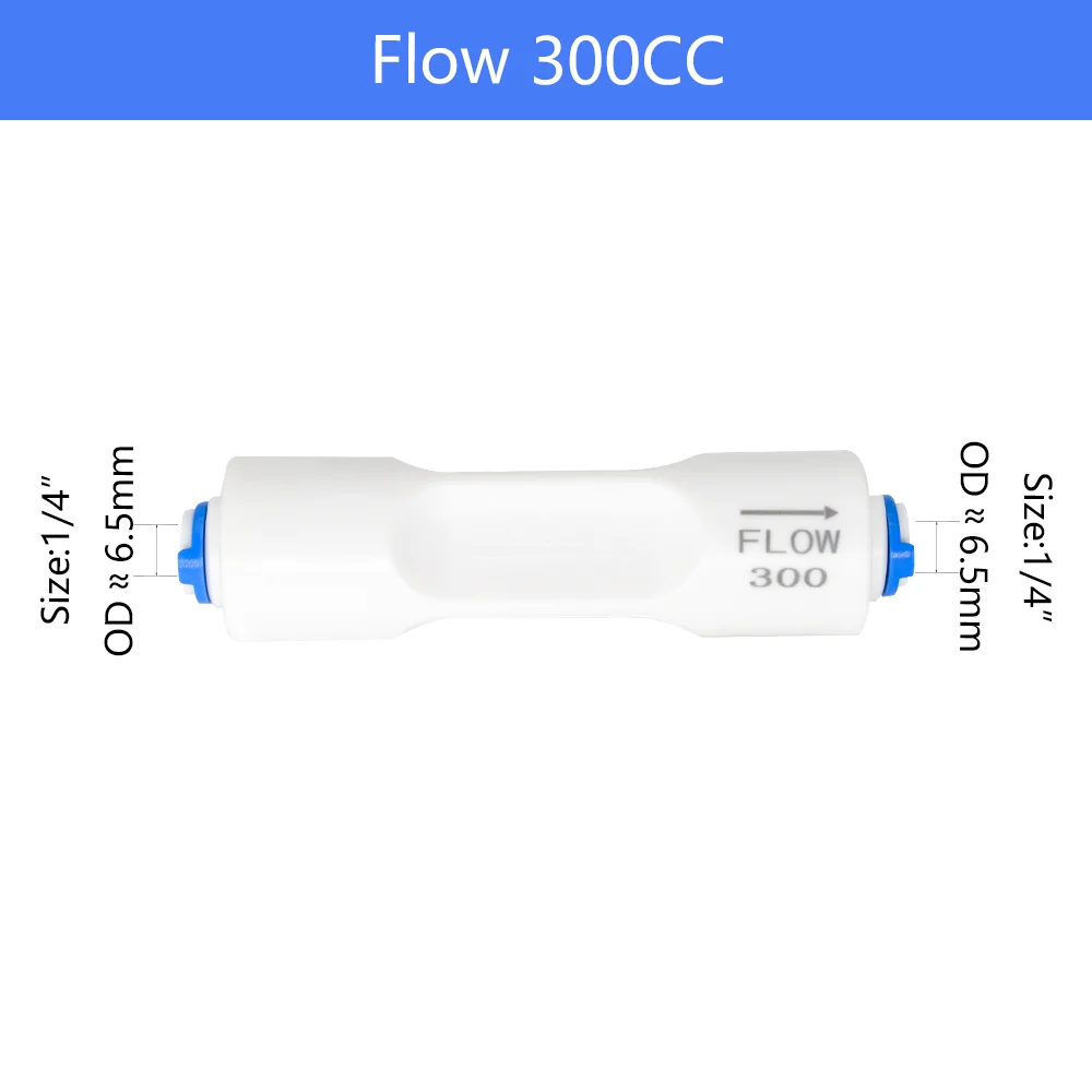 YQBS Waste Water Flow Restrictor  300CC 450CC 800CC 1500CC Regulater 1/4" OD RO Water System Hose Reverse Osmosis