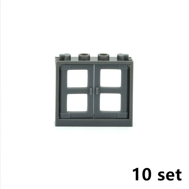 City Window Building Blocks MOC House Door Frame Glass Bricks Parts Compatible 60594  60616 60621 60596 MOC Educational Parts Fo