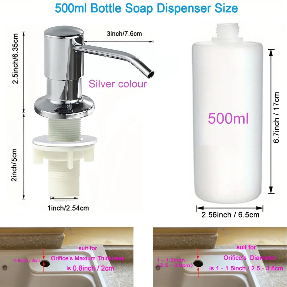 Stainless Steel Pump Useful Kitchen Sink Tools Home Product500ml / 350ml Bottle Liquid Soap Dispensers Durable New