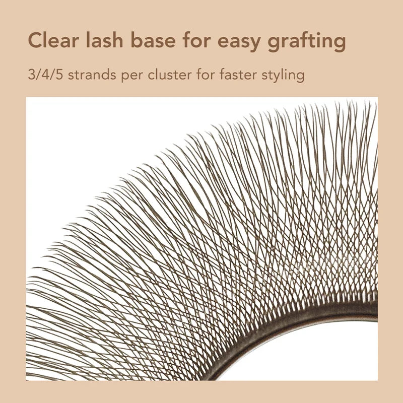 DIYDAY Brown 3D 4D 5D W-Shaped Eyelashes Easy Apply Premade Fan Lashes Natural Soft W Style False Mink Eyelash Extension