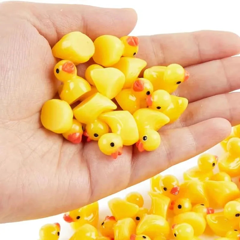 100/200Pc/set Mini Resin Ducks Tiny Duck Miniature Figures Bulk Little Duck Charms for Party, DIY Micro Landscape Decorations