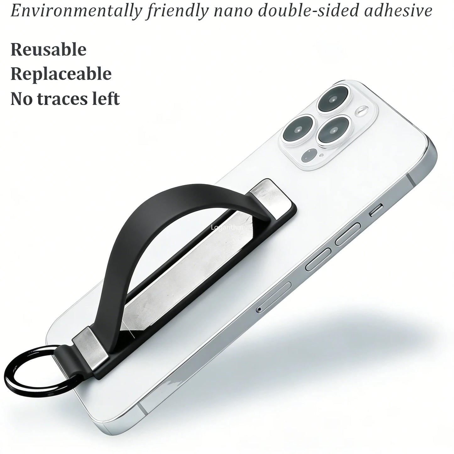 Wrist Band + Finger Grip 2-in-1 Phone Holder, Sticky Socket Stand Compatible with iPhone 12-17/Xiaomi