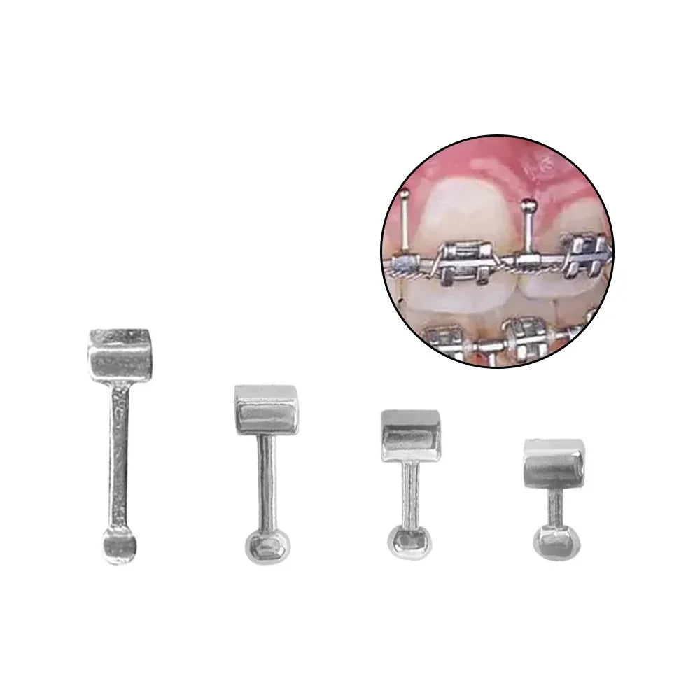 10Pcs/Pack Dental Crimpable Hooks Cross Tube Long Short Right/Left Stainless Steel Multi-function Durable Easy Use Ortho Tools