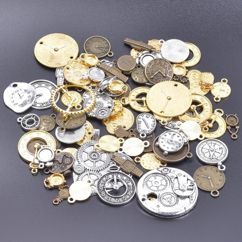 20PCS Steampunk Charm Alloy Tools Mixed Antique Bronze Spanner,Ruler,Hammer Pendants DIY Craft Jewelry Making Supplies Accessory