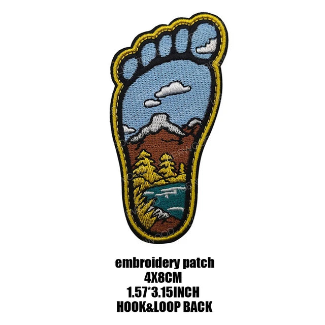 Outdoor Camping Tactical Patch Compass Wolf Embroidered Patch HOOK LOOP Badge Fit Backpack Jacket Clothing stickers