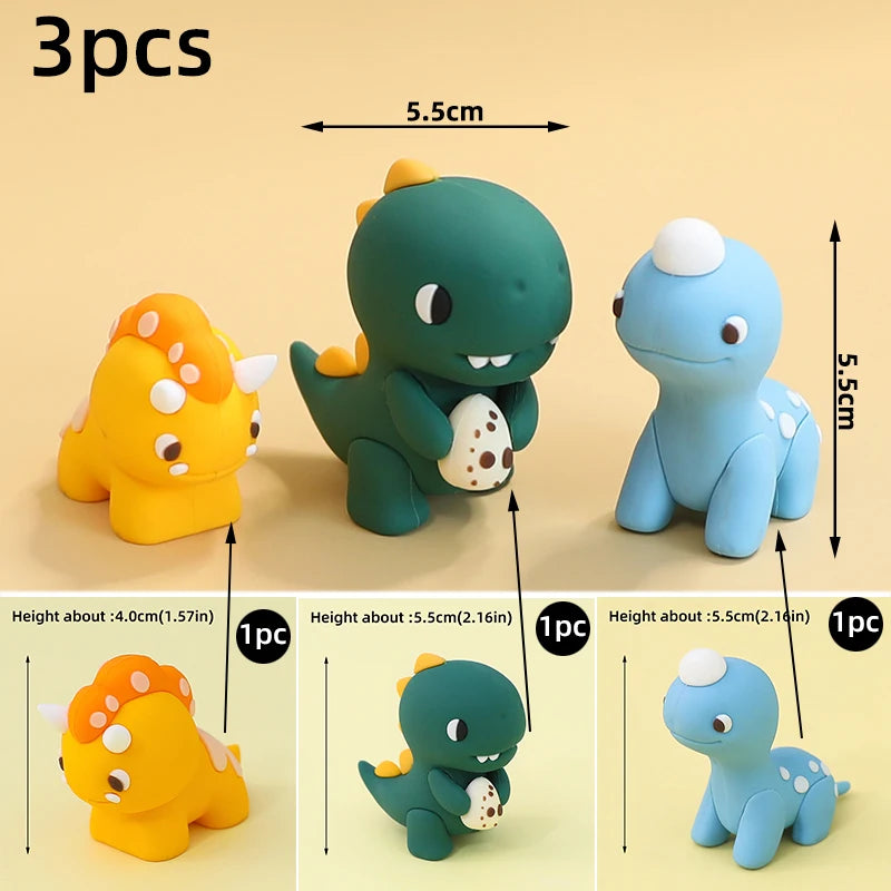 Jurassic Dinosaur Cake Topper Tyrannosaurus Rex Triceratops Pterosaur for Kids Happy Birthday Party Decoration Baby Shower Decor