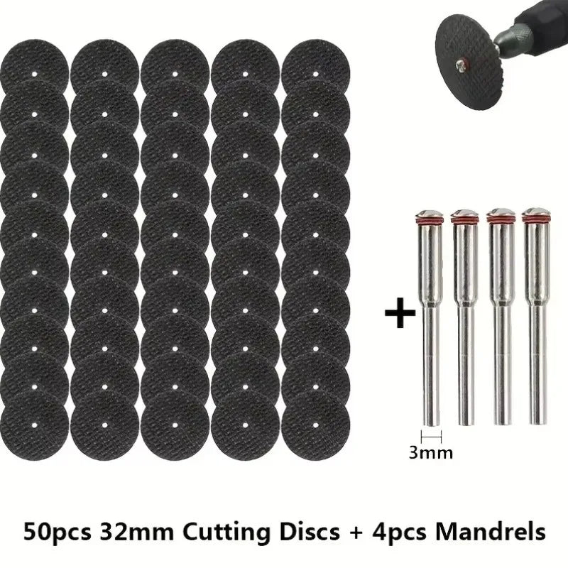 32mm Abrasive Cutting Discs with Mandrels: Grinding Wheels for  Accesories & Metal Cutting Rotary Tool Saw Blade