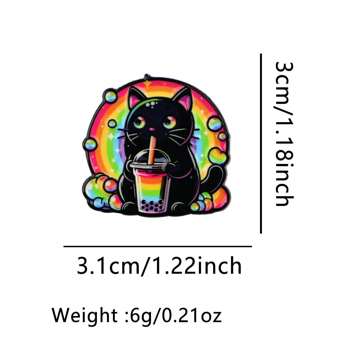 Starry Night Cat Silhouette Brooch - Van Gogh Style Art Enamel Pin Badge Fashion Jewelry Gifts