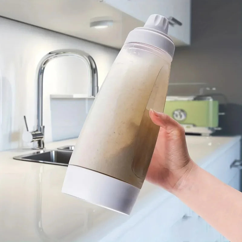 Pancake Batter Mixer Bottle with Blender Ball And Wire Whisk Shaker for Baking Cupcakes Muffins Crepes