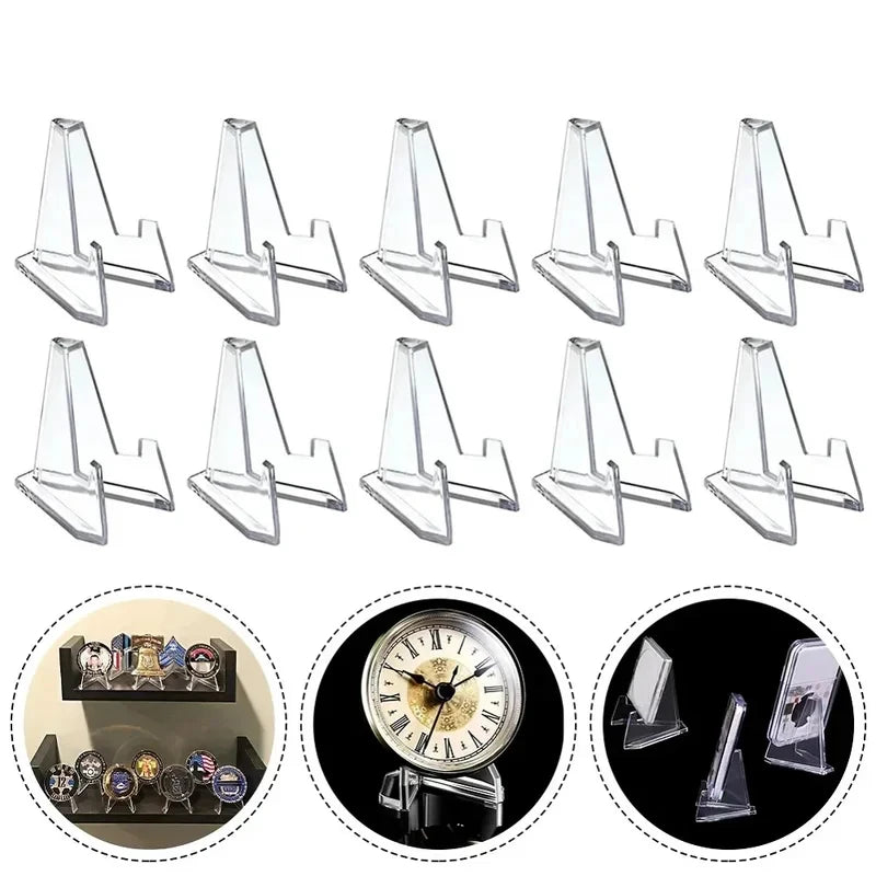 Triangular Card Display Stand 30 Pack – Mini Acrylic Idol Photo Picture Holder, Rack for Coin & Sports Trading Cards