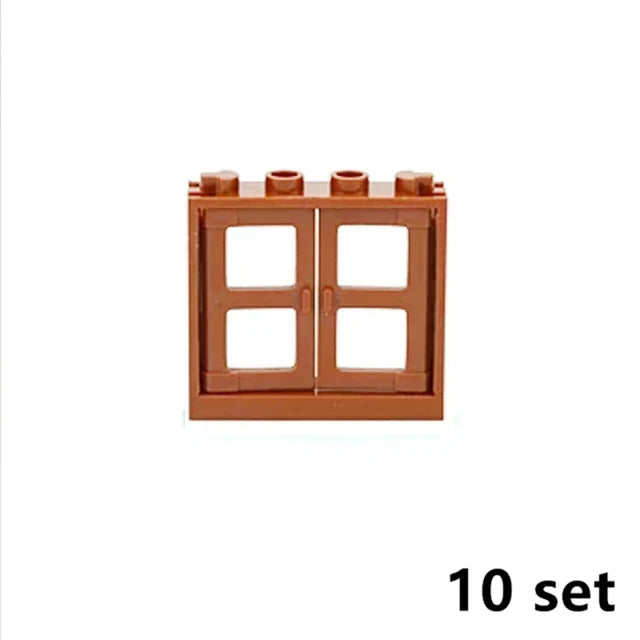 City Window Building Blocks MOC House Door Frame Glass Bricks Parts Compatible 60594  60616 60621 60596 MOC Educational Parts Fo
