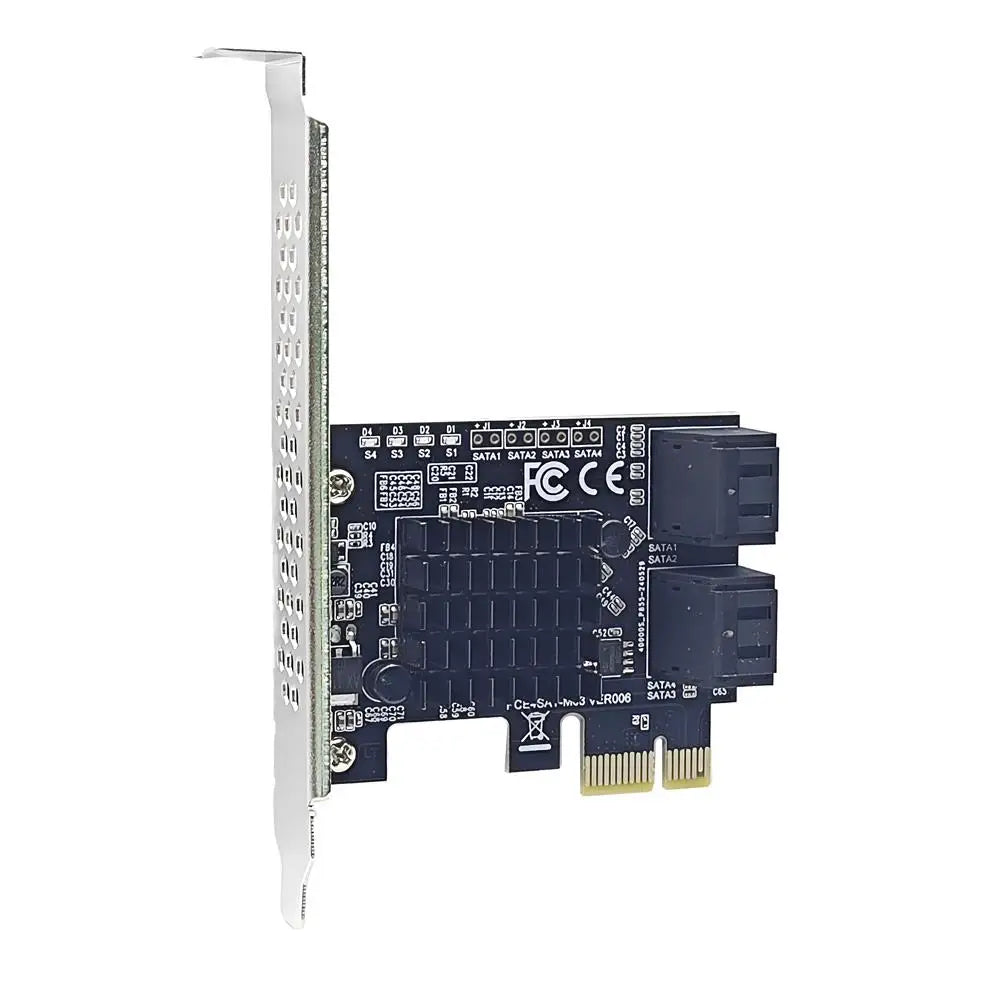 4 Port SATA III PCIe Expansion Card 6Gbps SATA 3.0 to PCI-e 1X 9215 Controller Card PCI Express Adapter Converter with Bracket