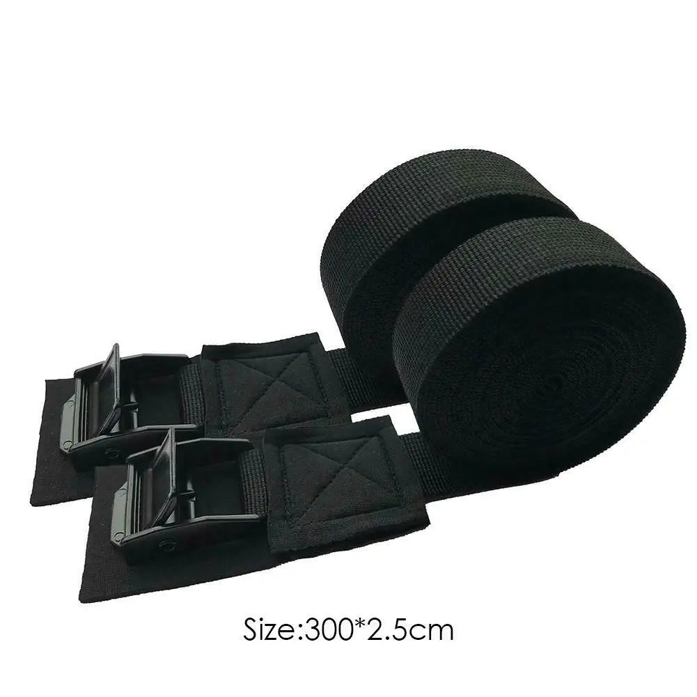 2pcs New 300cm*2.5cm Black Tie Down Strap Strong Ratchet Belt Luggage Bag Cargo Lashing With Metal Buckle Dropshipping