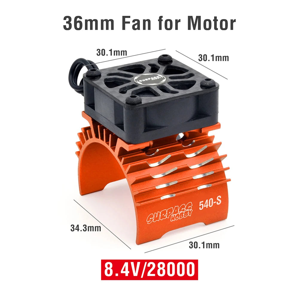 SURPASS HOBBY RC Motor Fan Cooling Heatsink for 380 390 540 550 Brushless Motor 28/29/36mm