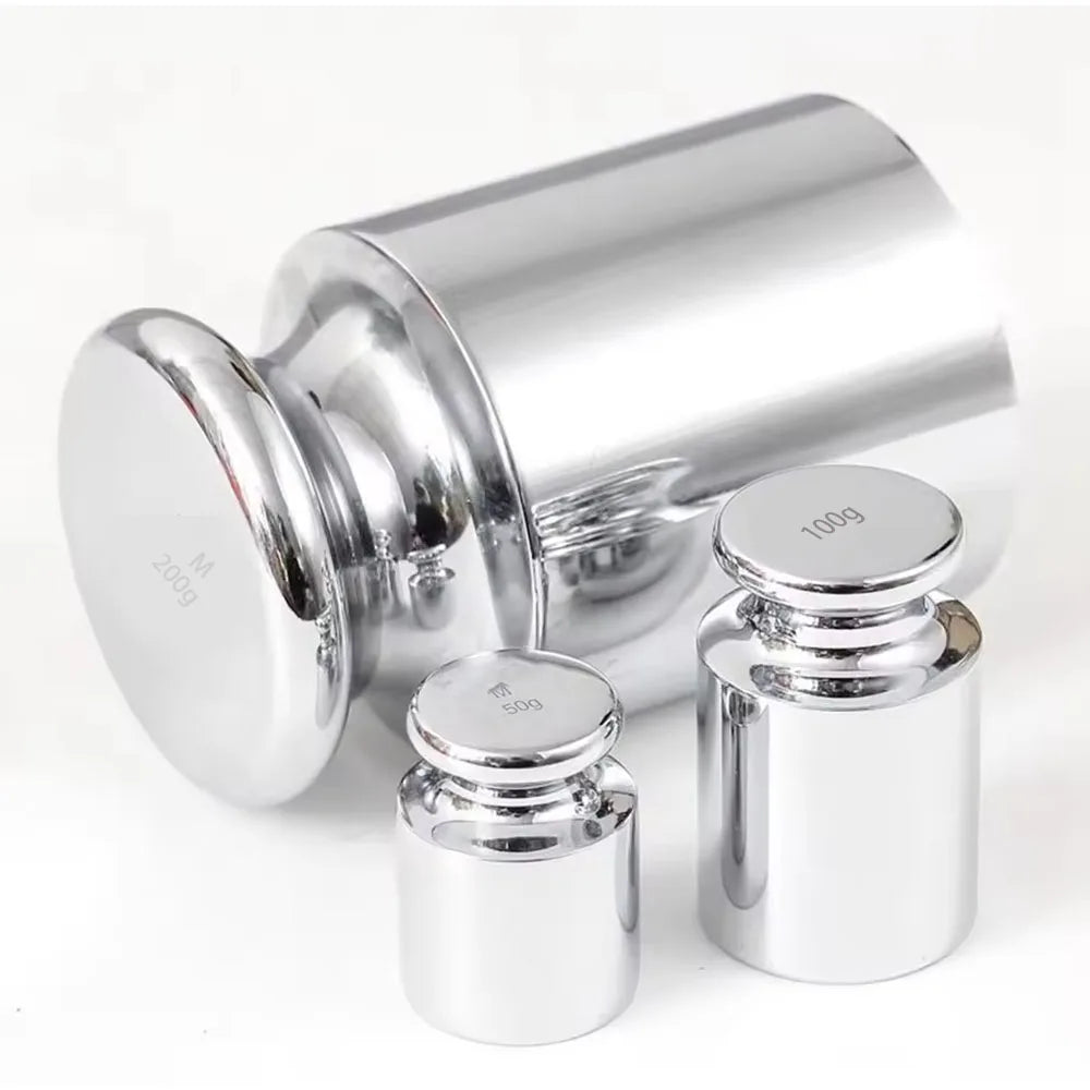 100g 200g 500g Precision Calibration Set Stainless Steel Weights Chrome-Plated Scale Weights Set Household Kitchen Tools Calibration Professional Laboratory Supplies