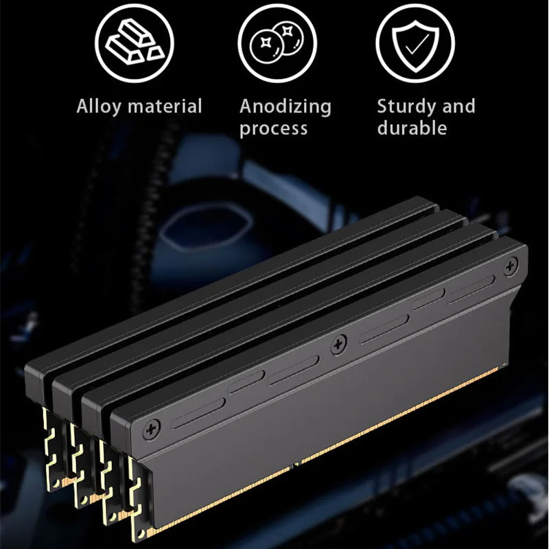 TEUCER Computer RAM Memory Heatsink Cooler with Thermal Conductive Pad for Desktop PC Memory DDR2/DDR3/DDR4/DDR5