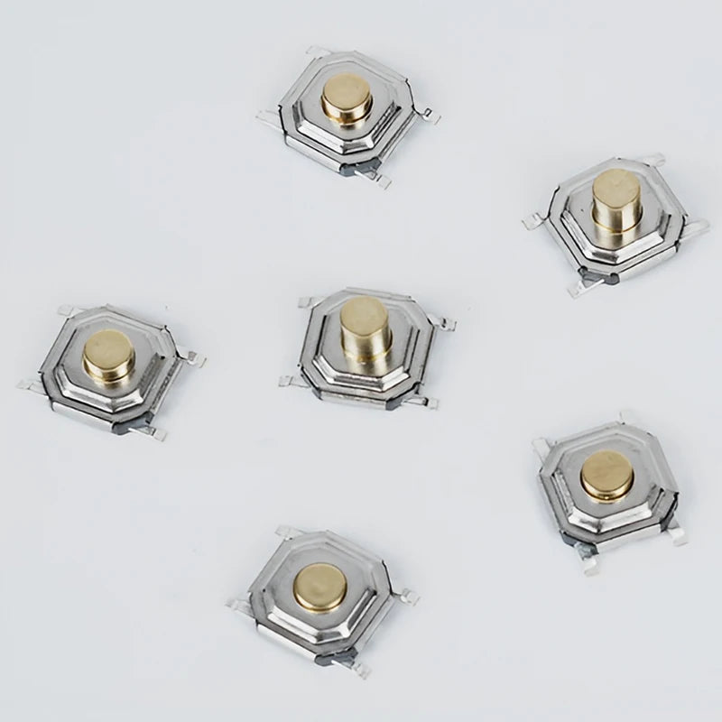 100pcs Tactile Switches 5.2x5.2 Smd Push Button 4*4*1.5mm/1.6/1.7/1.8/1.9/2/2.5/3/3.5/4/4.5/5/6/7/8/9 12V Copper Head Self-reset