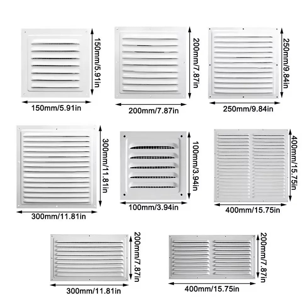 Air Vent Grille Air System Net Cover Screen Exhaust Outlet Window Square Vent Heating Cooling Vents Plate