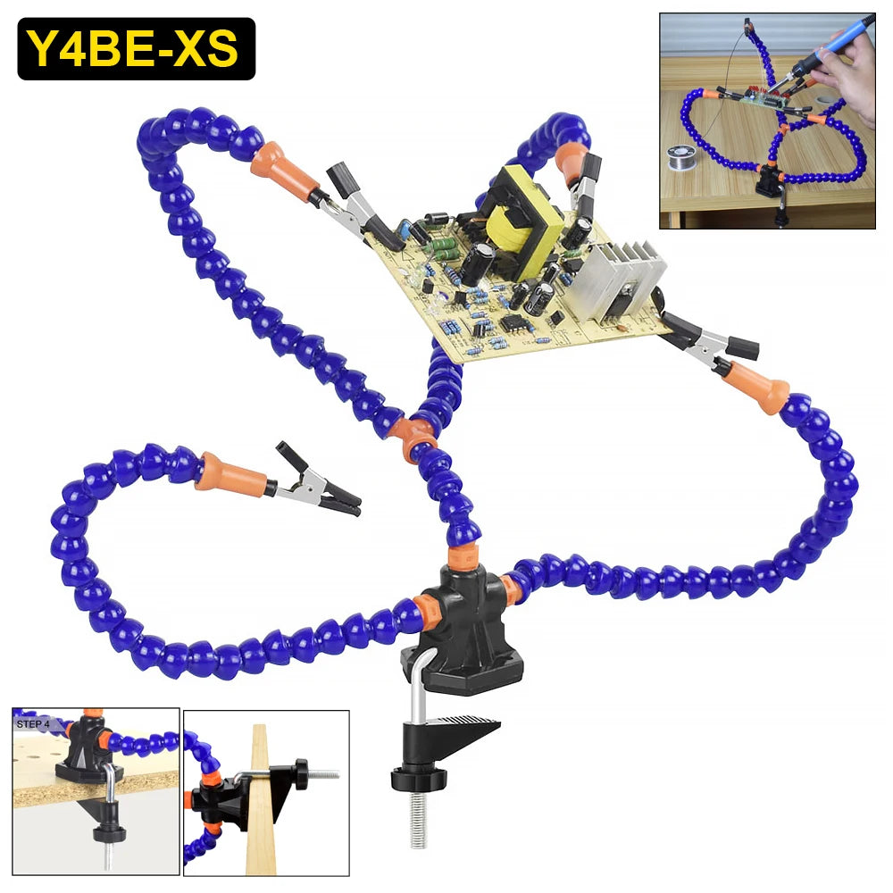 NEWACALOX Helping Hands Third Hand Soldering Tool PCB Holder Vise Table Clamp Solder Stand for PCB Repair Jewelry Crafts